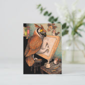 Art Owl Postkarte (Stehend Vorderseite)