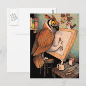 Art Owl Postkarte (Vorne/Hinten)
