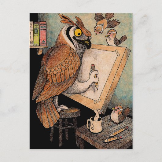 Art Owl Postkarte (Vorderseite)