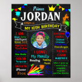 Art Paint Birthday Party Chalkboard Sign Poster (Vorne)