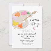 Art Paint Birthday Party Girl Einladung (Vorderseite)