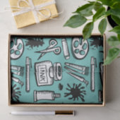 Art Paint Brushs and Objects Pattern Artist Seidenpapier (Geschenk)