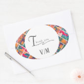 Art Paint Colorful Modern Abstrakt Danke Ovaler Aufkleber (Umschlag)