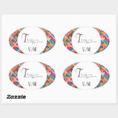 Art Paint Colorful Modern Abstrakt Danke Ovaler Aufkleber (Blatt)