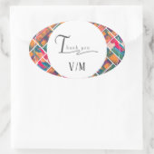 Art Paint Colorful Modern Abstrakt Danke Ovaler Aufkleber (Tasche)