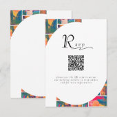 Art Paint Colorful Modern Abstrakt QR Code Wedding Begleitkarte (Vorne/Hinten)