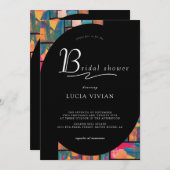 Art Paint Colorful Modern Abstraktes Brautparty Einladung (Vorne/Hinten)