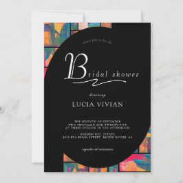 Art Paint Colorful Modern Abstraktes Brautparty Einladung