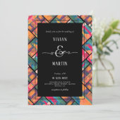 Art Paint Colorful Moderne Abstrakte Hochzeit Einladung (Stehend Vorderseite)