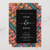 Art Paint Colorful Moderne Abstrakte Hochzeit Einladung (Vorne/Hinten)