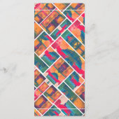 Art Paint Colorful Moderne Abstrakte Hochzeit Menükarte (Rückseite)