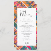 Art Paint Colorful Moderne Abstrakte Hochzeit Menükarte (Vorne/Hinten)