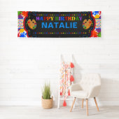 Art Paint Happy Geburtstag Personalisiert Banner (Insitu)