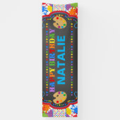 Art Paint Happy Geburtstag Personalisiert Banner (Vertikal)
