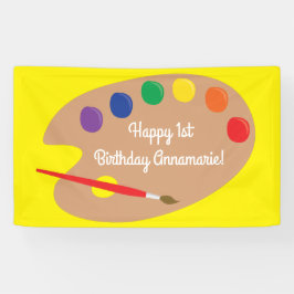 Art Paint Palette Niedlich 1. Geburtstag Party Banner