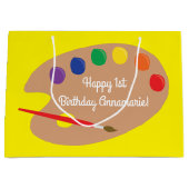 Art Paint Palette Niedlich 1. Geburtstag Party Große Geschenktüte (Vorderseite)