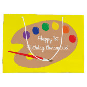 Art Paint Palette Niedlich 1. Geburtstag Party Große Geschenktüte (Rückseite)