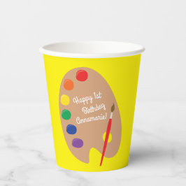 Art Paint Palette Niedlich 1 Geburtstag Party Kind Pappbecher