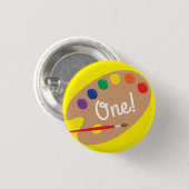 Art Paint Palette Niedlich Kid's Birthday Party Button (Vorne & Hinten)
