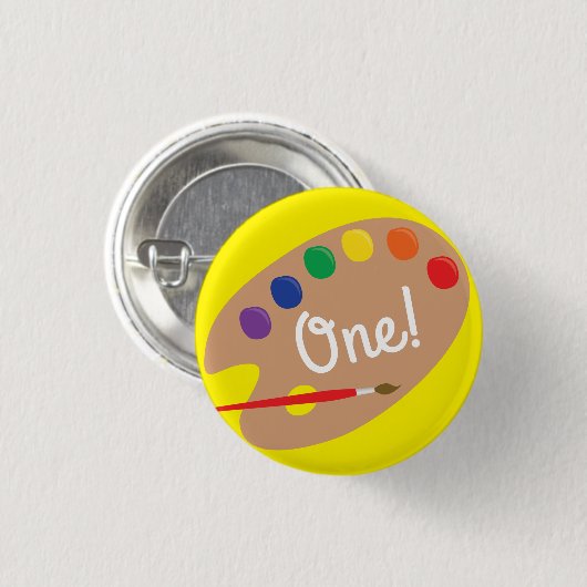 Art Paint Palette Niedlich Kid's Birthday Party Button (Vorne & Hinten)
