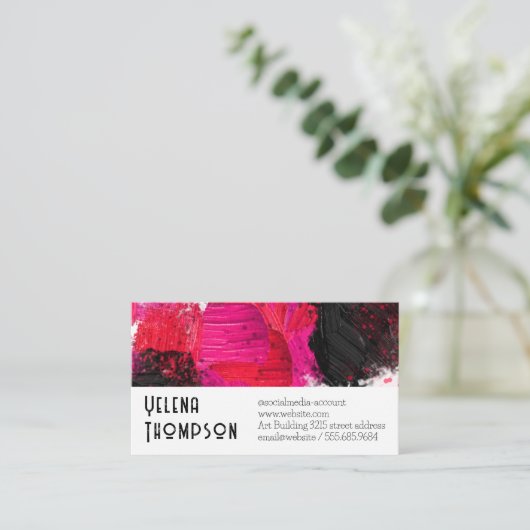 Art Paint Stroke Background Visitenkarte (Stehend Vorderseite)