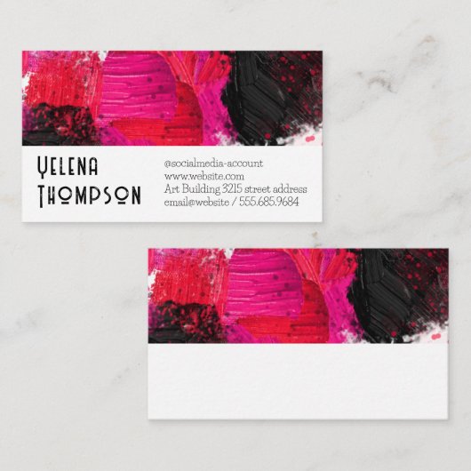 Art Paint Stroke Background Visitenkarte (Vorne/Hinten)