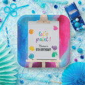 Art Painting Artist Paint Birthday Theme Pappteller (Party)