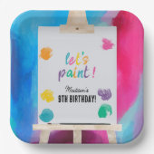 Art Painting Artist Paint Birthday Theme Pappteller (Vorderseite)