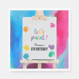 Art Painting Artist Paint Birthday Theme Serviette