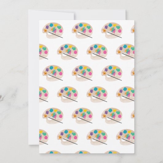 Art Painting Craft Artist Paint Birthday Theme Einladung (Rückseite)