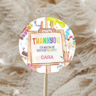 Art Painting Geburtstagsparty Runder Aufkleber