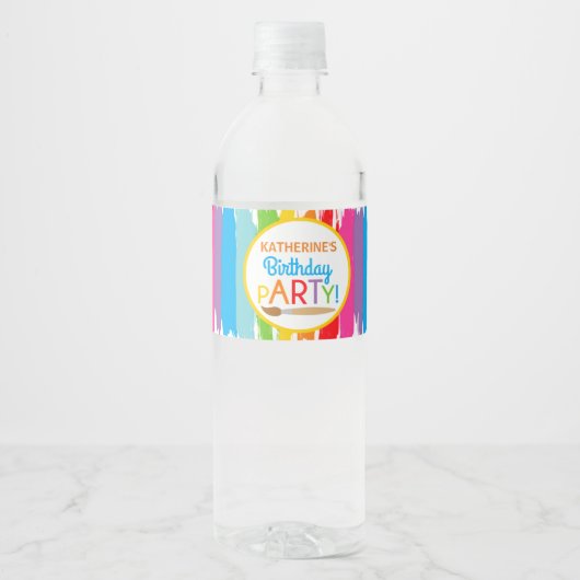 Art Painting Geburtstagsparty Wasser Flaschen Labe Wasserflaschenetikett (Vorderseite)