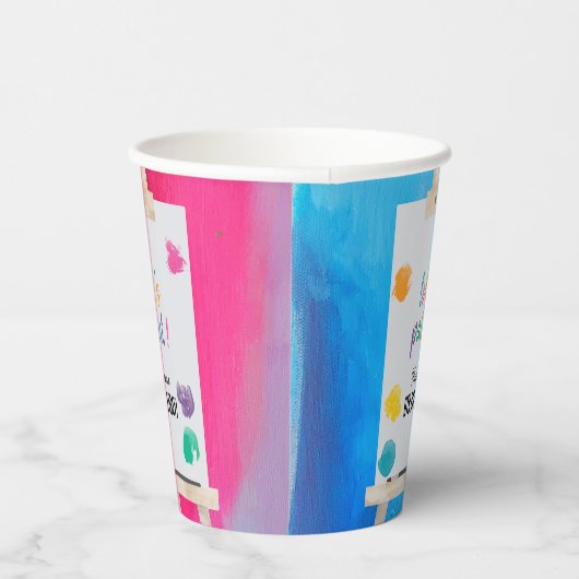 Art Painting Künstler Paint Birthday Thema Pappbecher (Rechts)