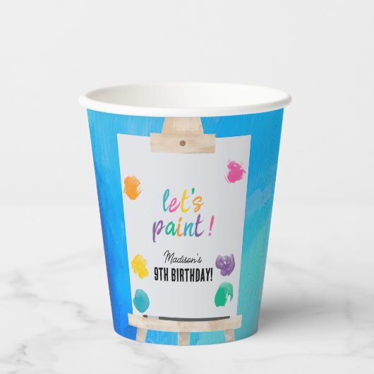 Art Painting Künstler Paint Birthday Thema Pappbecher (Vorderseite)