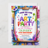 Art Painting Party Birthday Invitation Einladung (Vorderseite)