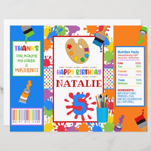 Art Painting Party DIY Chip Bag (Vorne/Hinten)