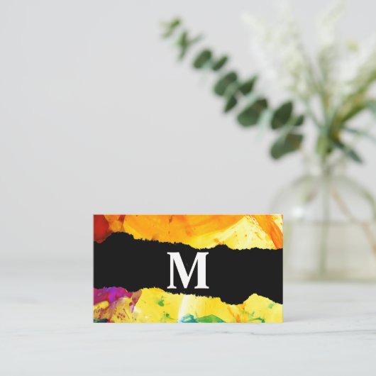 Art Paints | Business Card mit Torn Effect Visitenkarte (Stehend Vorderseite)