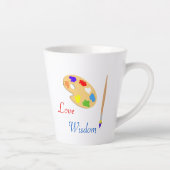 Art Palette mit Pinselstrich und Text in Weiß Milchtasse (Rechts)