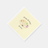 Art Palette Personalisiert Creme Geburtstag Serviette (Ecke)