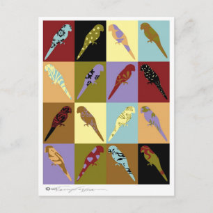 Art: Papagei Quilt Designgeschenke Postkarte