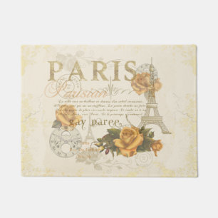 Art-Paris-Rosen-Eiffel-Turm-Fußmatte KRW Vintage Fußmatte