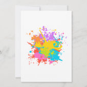 Art Party Birthday Colorful Rainbow Paint Einladung (Rückseite)