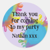 Art Party Children Gefallen Verpackungen Runder Aufkleber (Vorderseite)