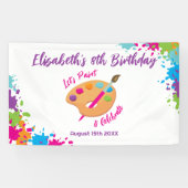 Art Party Craft Painting Girly Birthday Party Banner (Horizontal)