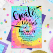 Art Party Einladung Gefärbte Krawatte Paint Party