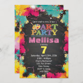 Art Party Einladung zum Geburtstag (Vorne/Hinten)