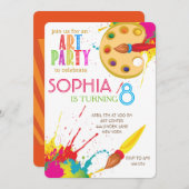 Art Party Einladungen (Vorne/Hinten)