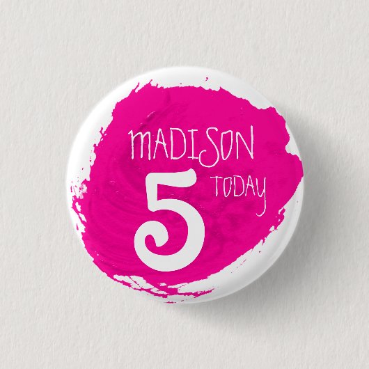 Art Party Farbe dap rosa Namensstufe Schaltfläche Button (Vorderseite)