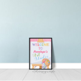 Art Party Geburtstag Begrüßungszeichen Party Poster