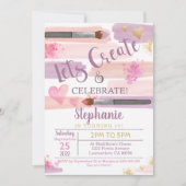 Art Party Geburtstag Einladung Girl Paint Party (Vorderseite)